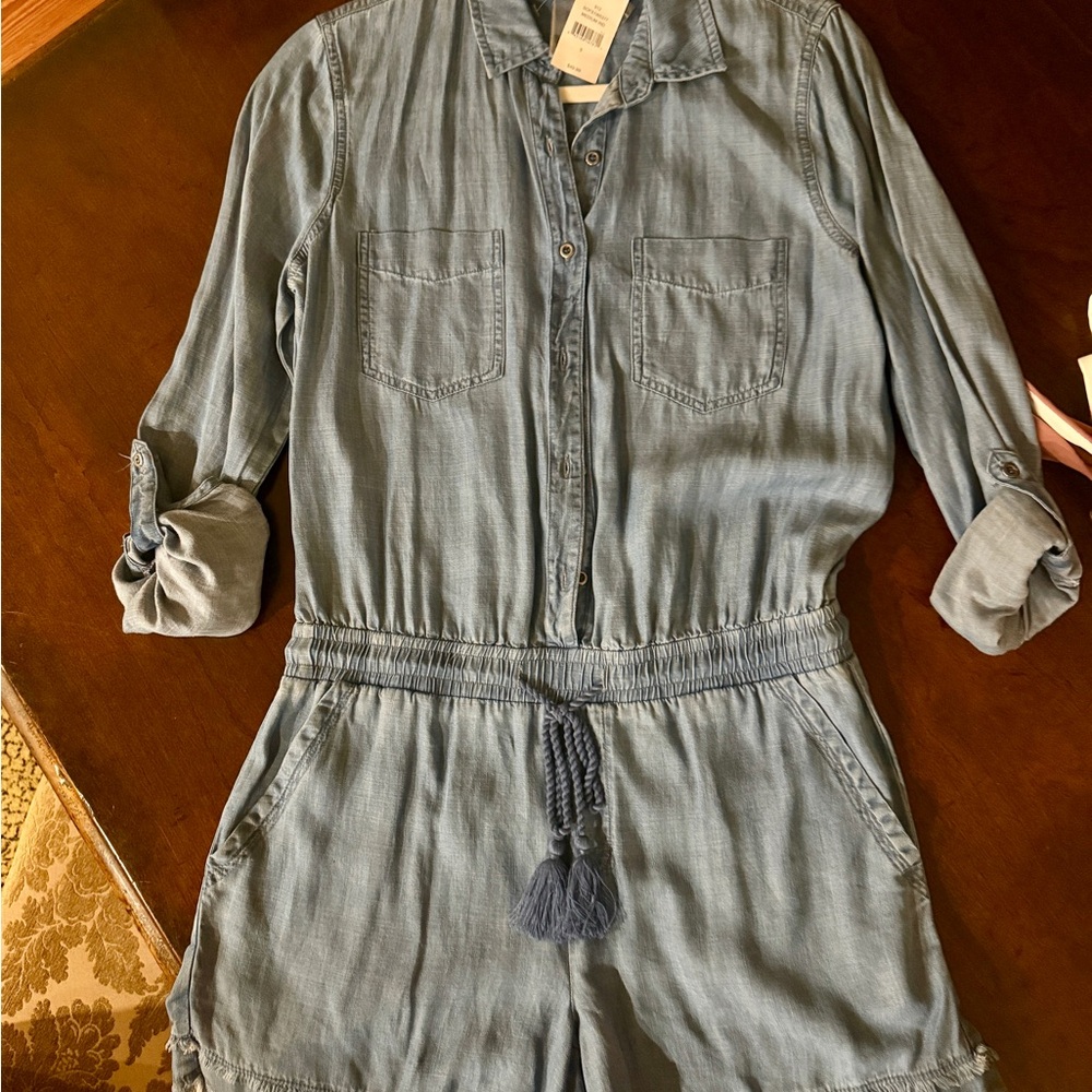 NWT-Pure Navy S Women's Denim Romper